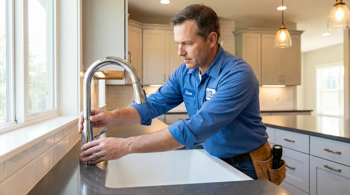 Kitchen faucet installation by Johns Plumbing LLC in Mineville