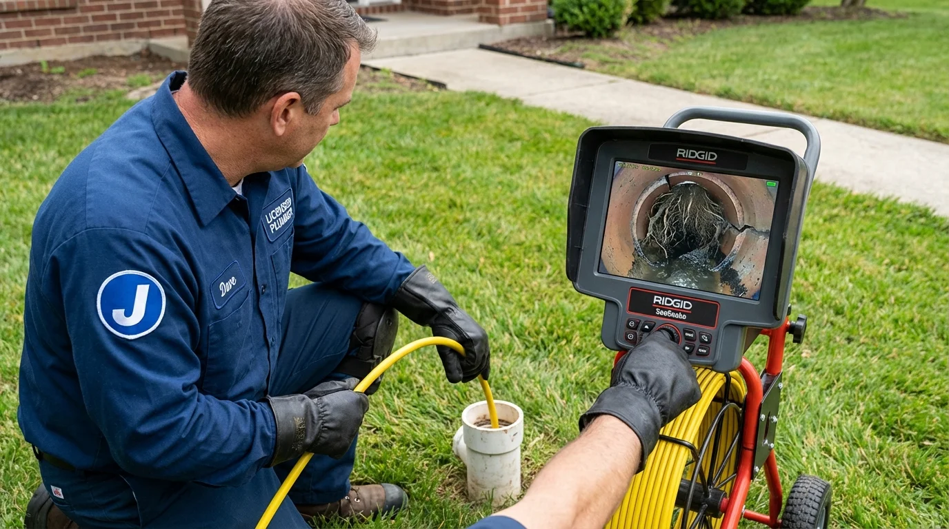 Sewer camera inspection being performed by Johns Plumbing LLC in Mineville
